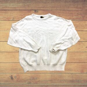 Vintage Eddie Bauer Ivory Tight-Knit Golf Player Sweater Adult Size Medium USA